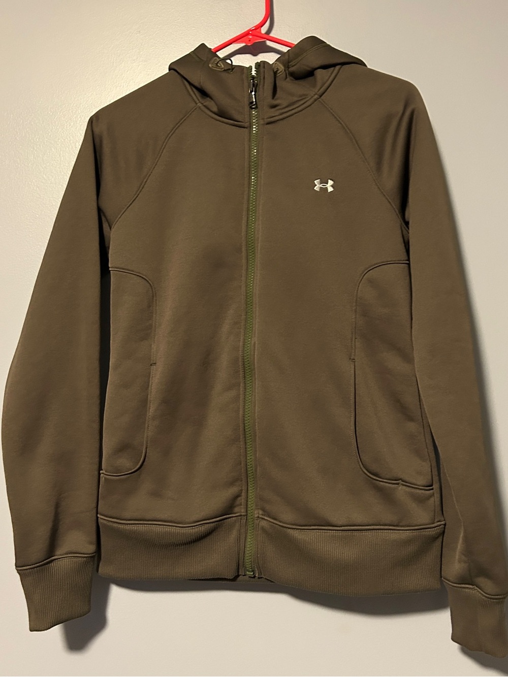 Under Armour Olive Zip Hoodie Fleece with Subtle Logo SP